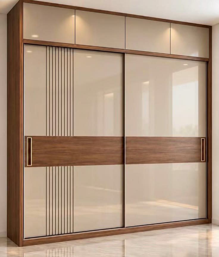 Floor-to-ceiling modern bedroom cupboards by Lithisha Interiors