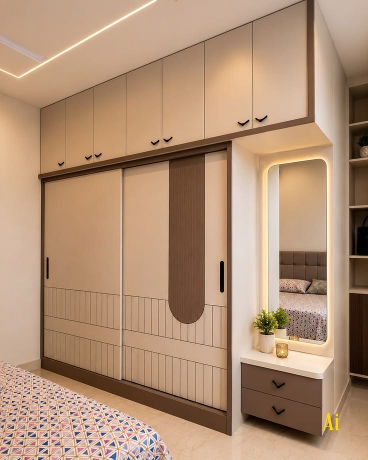 Minimalist sliding wardrobe design concept