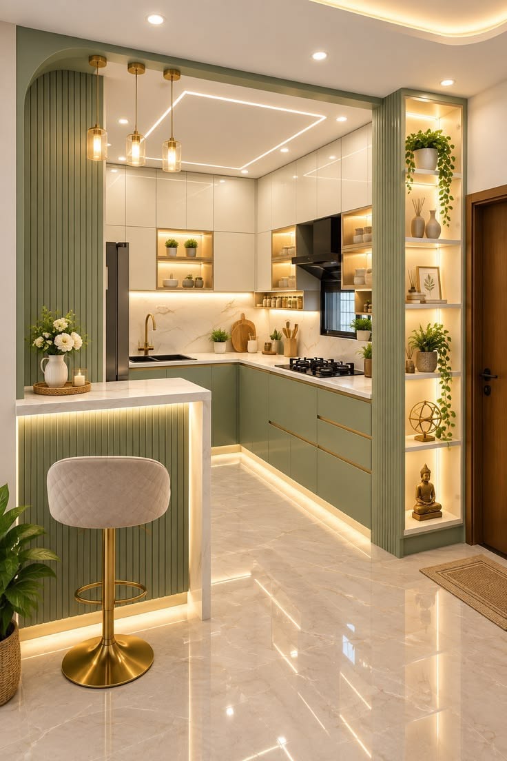 Modular kitchen units and cabinetry by Lithisha Interiors