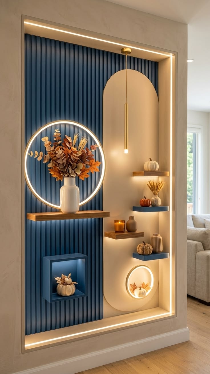 Decorative wooden wall panels for modern interiors by Lithisha Interiors